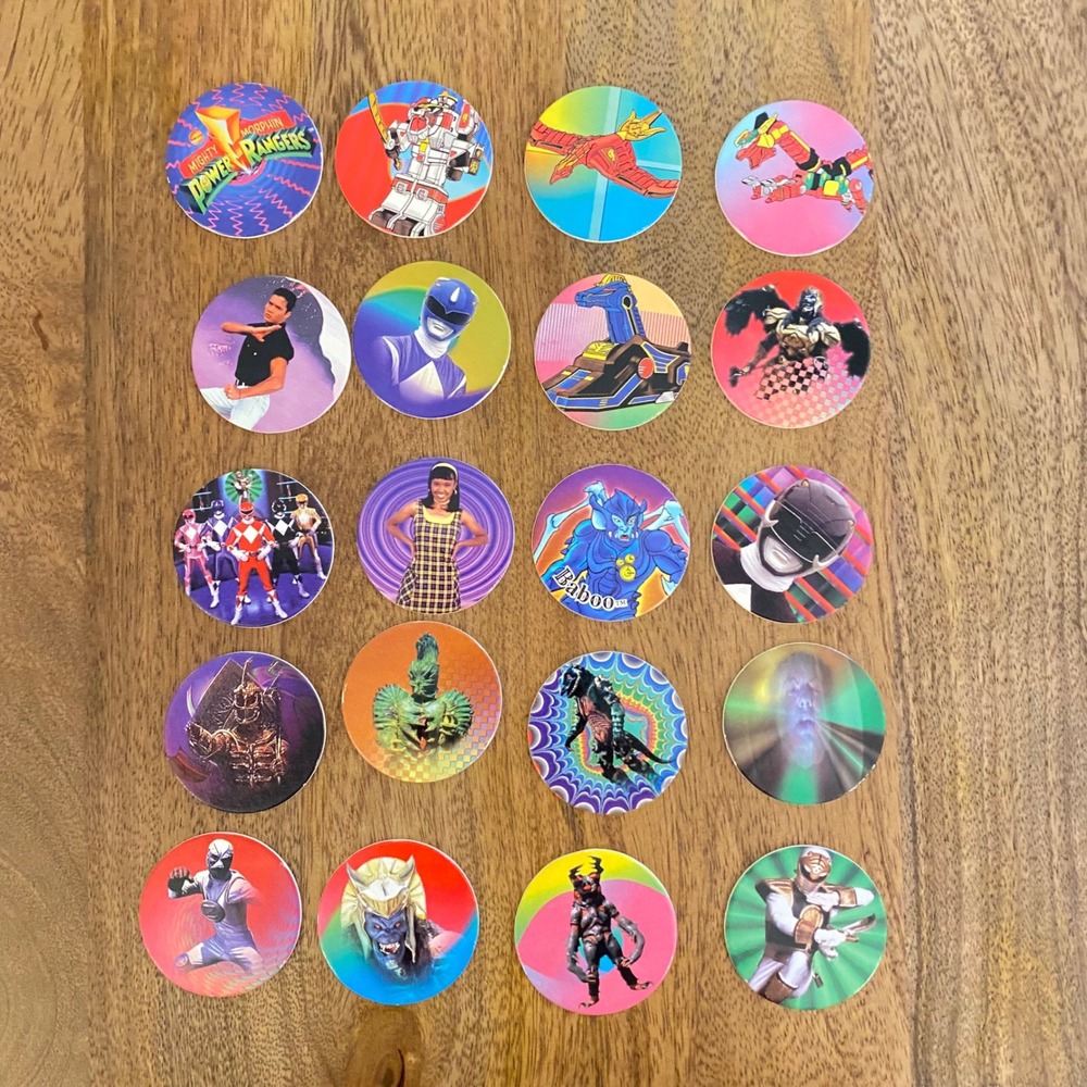 Vintage 1995 Mighty Morphin Power Rangers Power‎ Caps Pogs Lot of 20